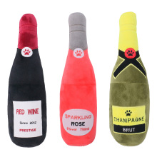 Plush Red Wine Champagne Water Bottle Pet Toys